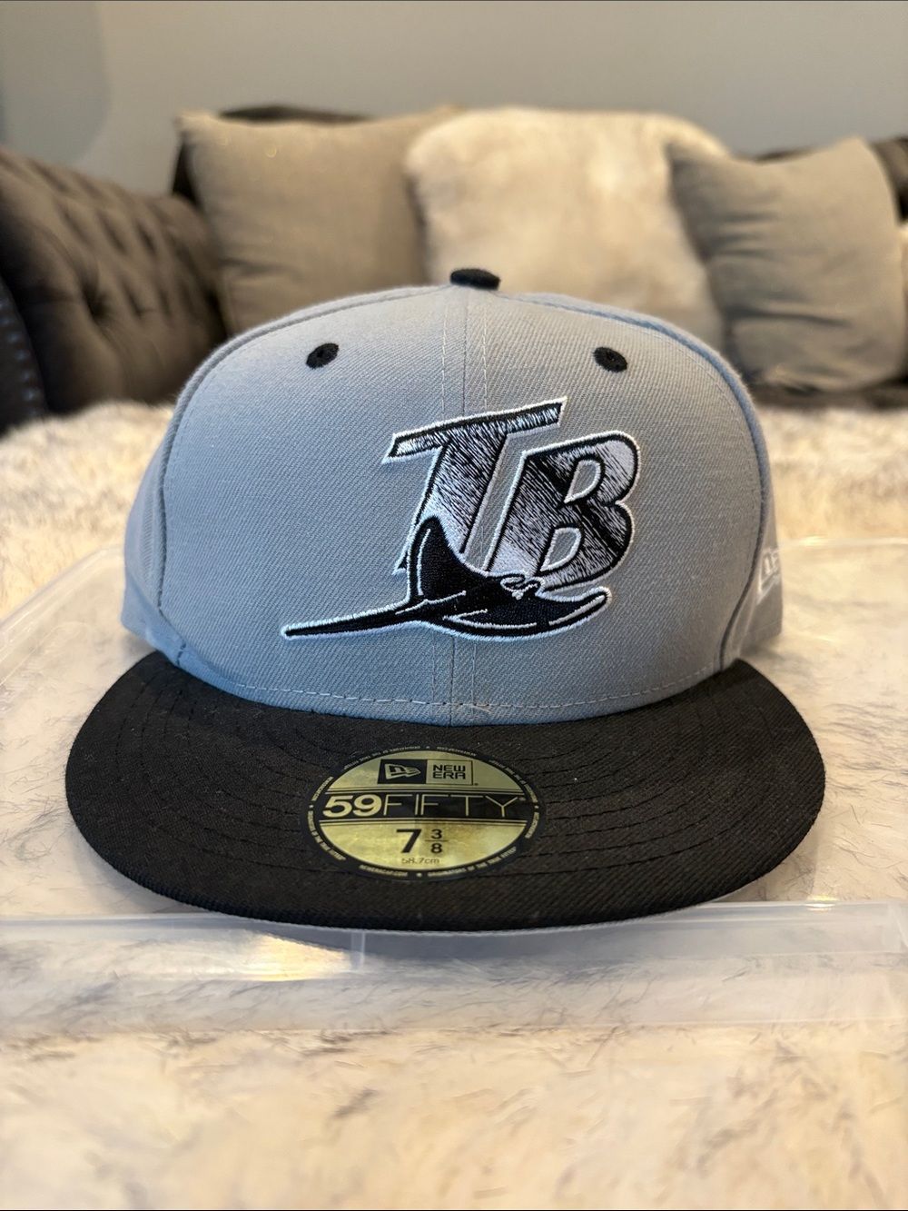 New Era Gray and Black Tampa Bay Stingrays Fitted Hat